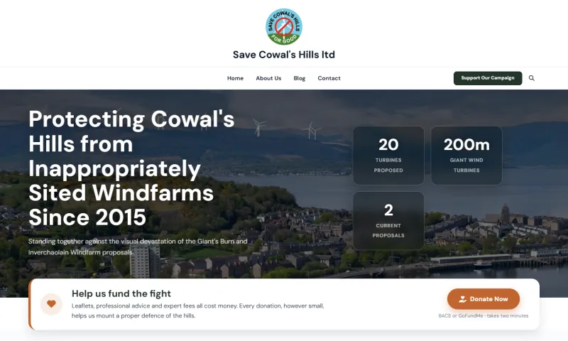 Save Cowal's Hills — website screenshot
